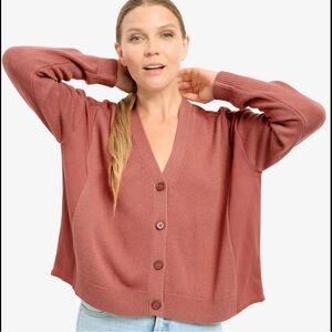 SPLENDID Women’s Rose Color Mixed Media Cardigan Sweater size XS